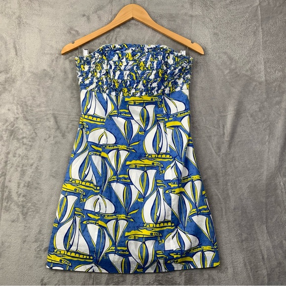 Lilly Pulitzer Dresses & Skirts - Lilly Pulitzer Size 4 Blue Back Out Sailboat Halter Dress.